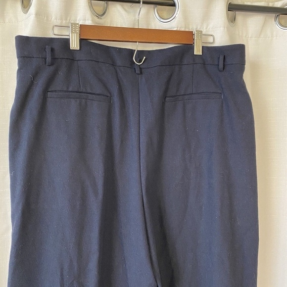 Ann Taylor Dress Pants Womens 14 Blue Wool Blend Wide Leg Trouser - Picture 9 of 14